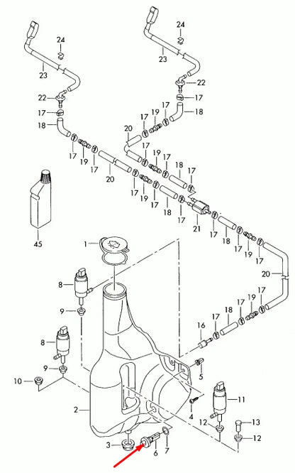 NEW VOLKSWAGEN CRAFTER 2E WINDSCREEN WASHER RESERVOIR LEVEL SWITCH 2E0919241