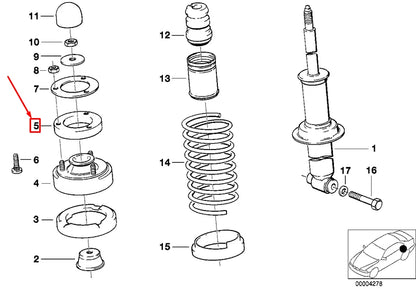 NEW BMW 5 E34 REAR SPRING STRUT ADAPTER 33521091694 1091694 ORIGINAL