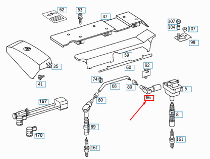 NEW MERCEDES-BENZ SL R129 IGNITION COIL CABLE PLUG A0001593442 ORIGINAL