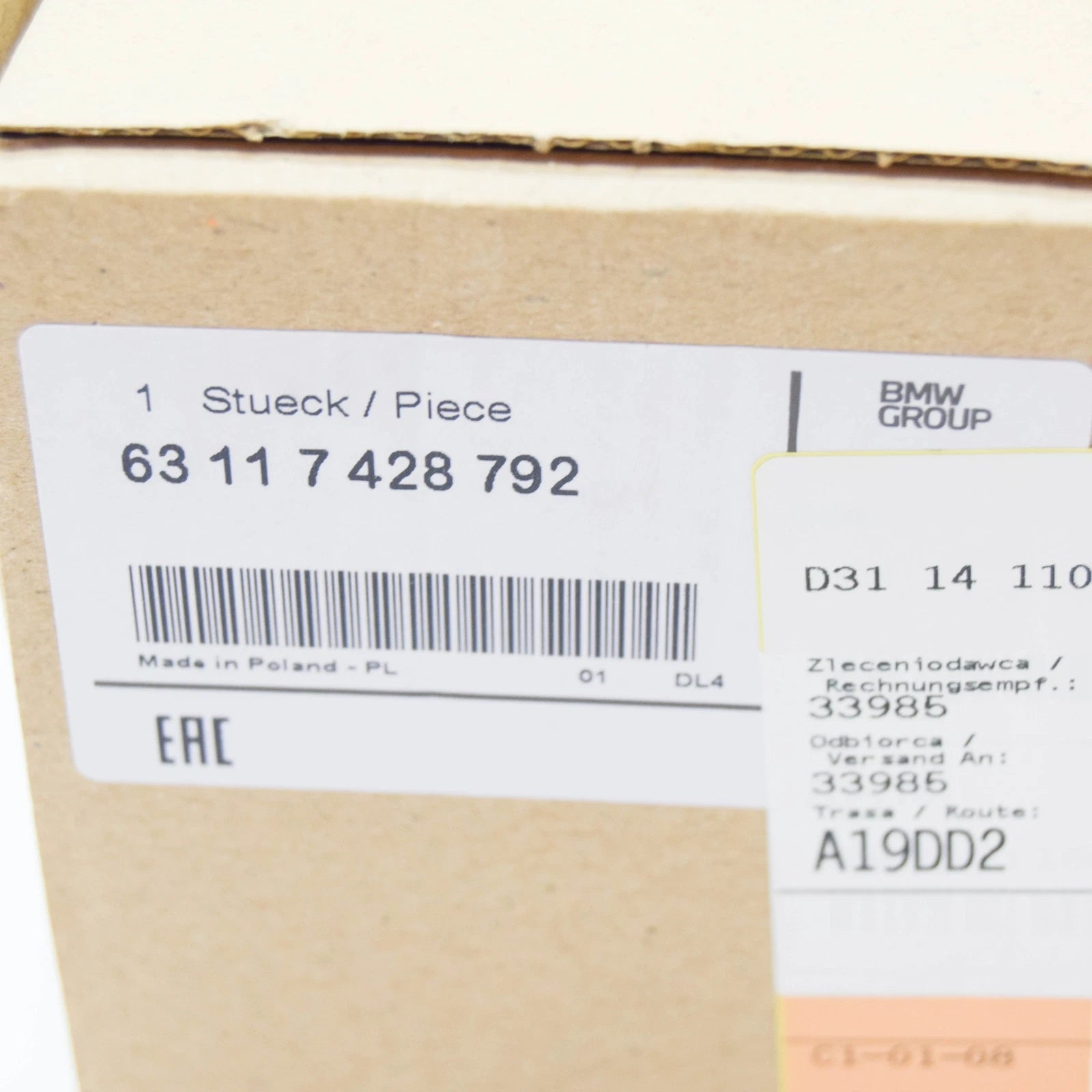 NEW BMW X1 F48 LED DRL LIGHTS LED CONTROL UNIT 63117428792 ORIGINAL