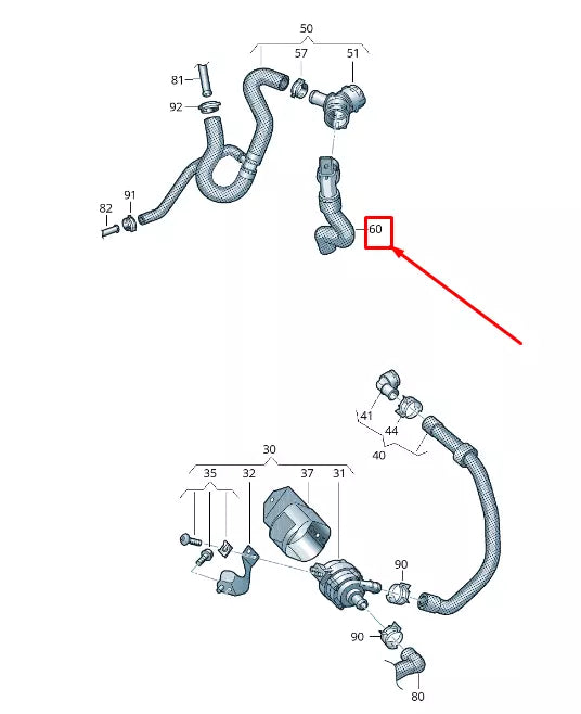 NEW VW SHARAN 7N COOLANT HOSE WITH QUICK RELEASE COUPLING 7N0122073BE