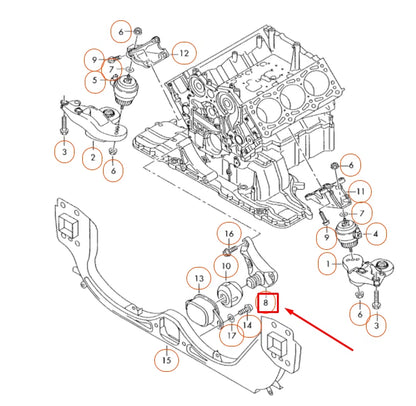 NEW AUDI A6 C6 ENGINE MOUNT SUPPORT 4F0199343G ORIGINAL