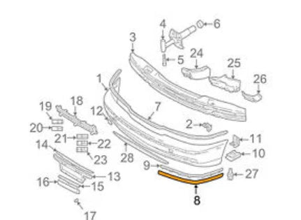 NEW BMW 5 E39 FRONT BUMPER RIGHT MOLDING 51117005966 ORIGINAL
