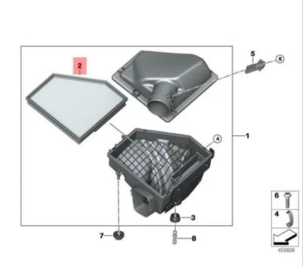 NEW BMW 2 CABRIO F23 AIR FILTER BOX FILTER ELEMENT 13718632502 ORIGINAL