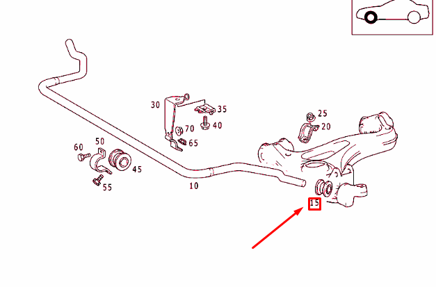 NEW MERCEDES-BENZ SLK R170 FRONT TORSION BAR RUBBER BUSHING A1243234985 ORIGINAL