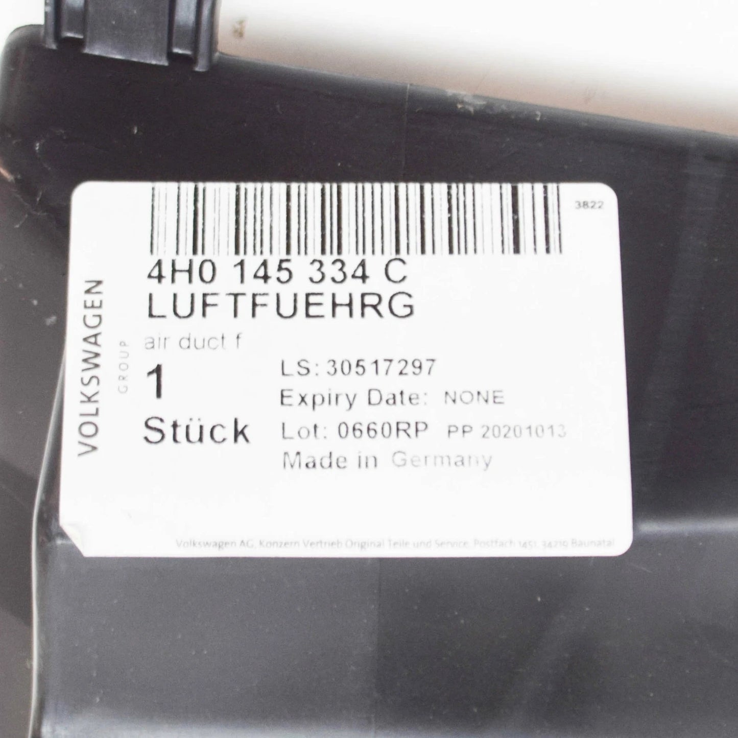 NEW AUDI A8 4H D4 RIGHT CHARGE AIR COOLER AIR GUIDE 4H0145334C