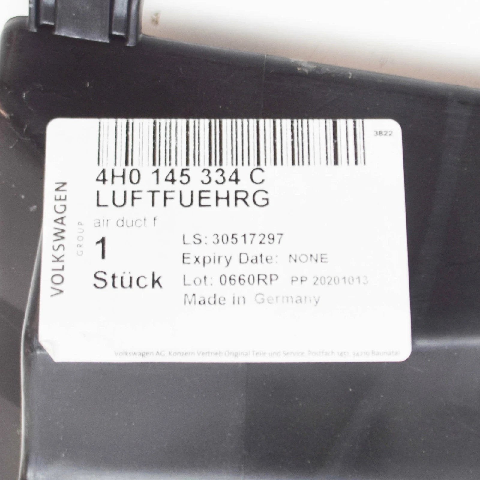 NEW AUDI A8 4H D4 RIGHT CHARGE AIR COOLER AIR GUIDE 4H0145334C