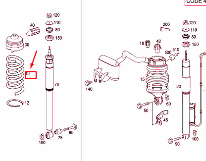 new mercedes-benz e w211 rear coil spring a2113240204 original