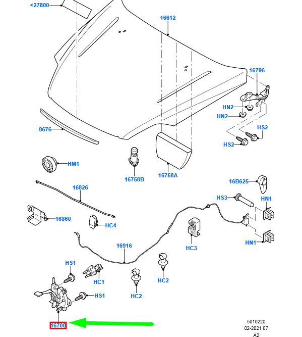 new ford mondeo mk4 front hood latch assy bs7a-16700-ba 1694298 original