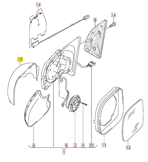 NEW VW AMAROK (10-17) FRONT O/S RIGHT WING MIRROR COVER CAP BLACK