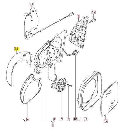 NEW VW AMAROK (10-17) FRONT O/S RIGHT WING MIRROR COVER CAP BLACK