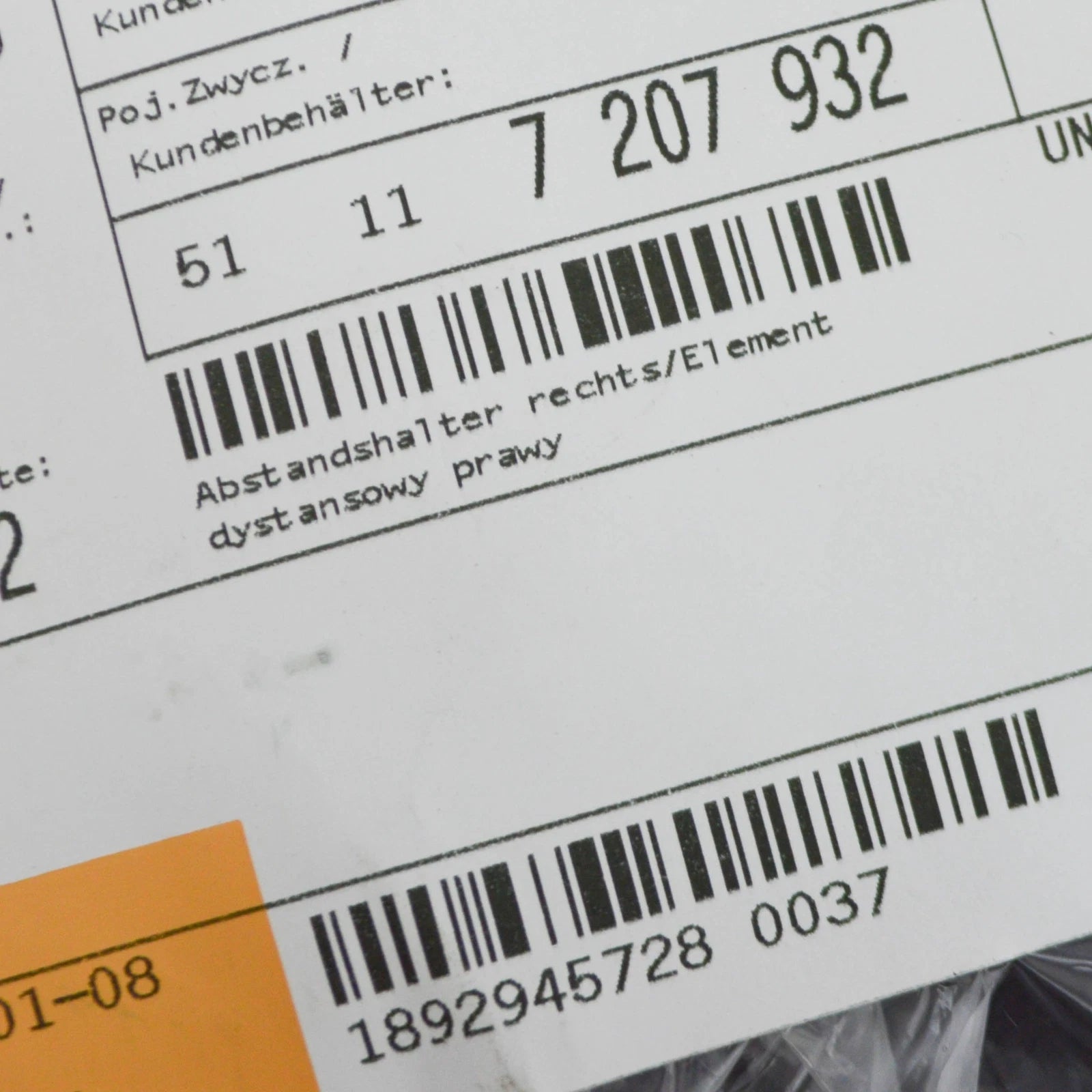 NEW BMW 5 F10 FRONT RIGHT BUMPER BRACKET 7207932 51117207932 ORIGINAL