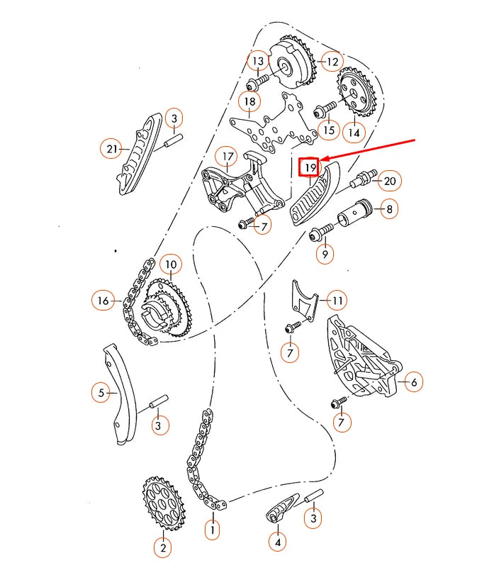 NEW VOLKSWAGEN BEETLE A5 TIMING CHAIN TENSIONIER 07K109510B ORIGINAL