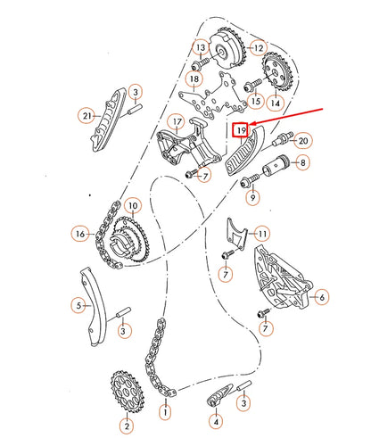 NEW VOLKSWAGEN BEETLE A5 TIMING CHAIN TENSIONIER 07K109510B ORIGINAL