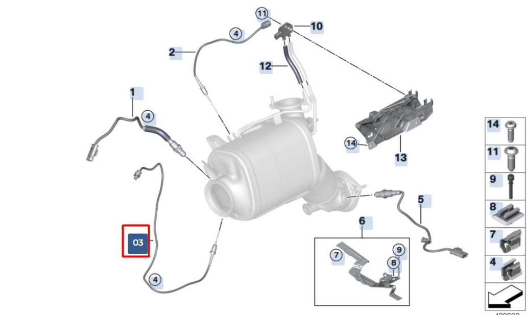 new bmw x6 g06 exhaust gas temperature sensor 13628595097 original