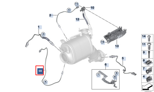 new bmw x6 g06 exhaust gas temperature sensor 13628595097 original