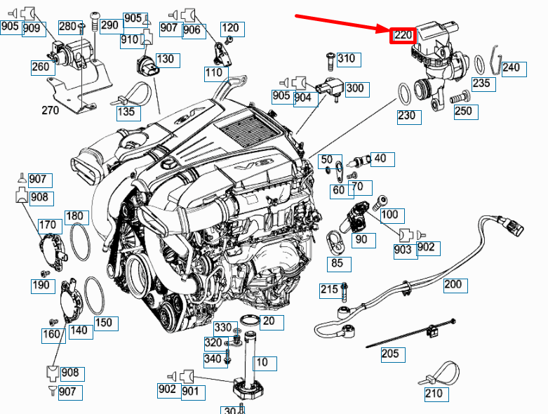 NEW MERCEDES-BENZ G W463 REAR LEFT CYLINDER HEAD FEED LINE A2782002152 ORIGINAL