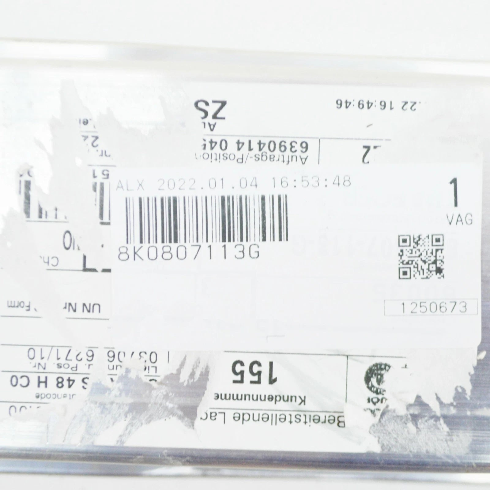 NEW AUDI A5 SPORTBACK 8T FRONT BUMPER IMPACT BAR 8K0807113G ORIGINAL