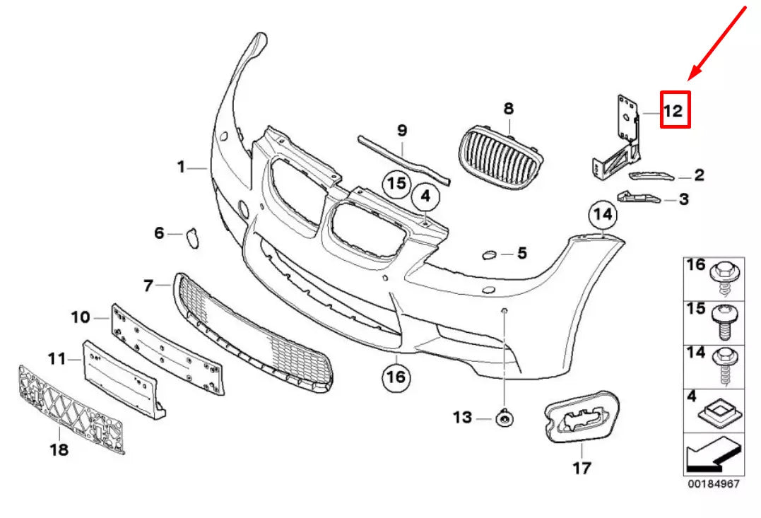 NEW BMW 3 CABRIO E93 FRONT LEFT BUMPER BRACKET 51118042081 8042081 ORIGINAL