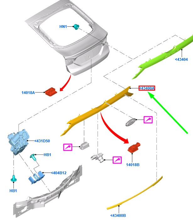 new ford mondeo mk5 tailgate handle ds73-f43400-dexwaa 5343037 original