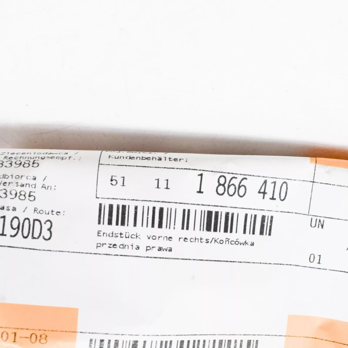 NEW BMW 6 E24 FRONT BUMPER LEFT END PIECE 51111866410 ORIGINAL