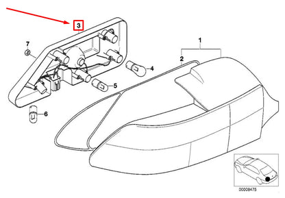 NEW BMW Z3 COUPE E36 LEFT TAILIGHT BULB HOLDER 8389861 63218389861 ORIGINAL