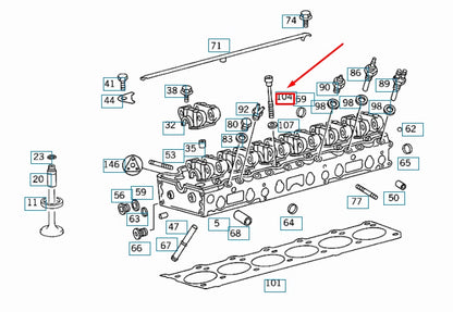 NEW MERCEDES-BENZ SL R129 CYLINDER HEAD BOL A1029900810 ORIGINAL