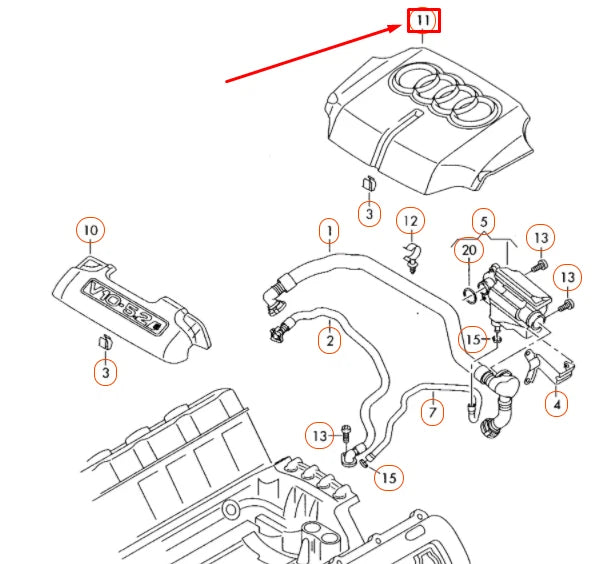 NEW AUDI A6 C6 ENGINE INTAKE MANIFOLD COVER 07L103926F
