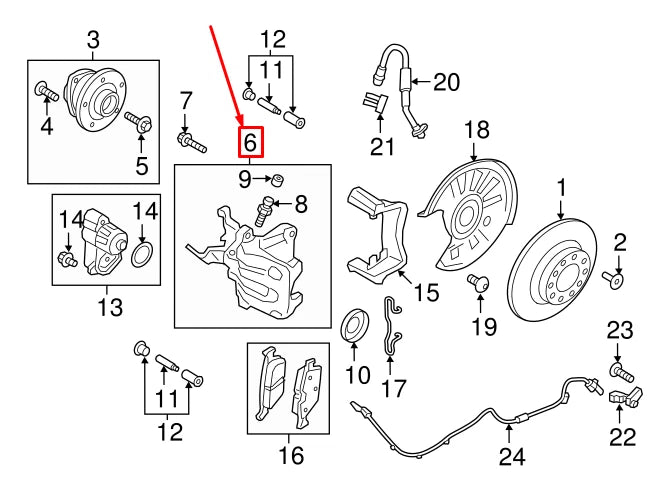 NEW AUDI A3 SPORTBACK 8V REAR RIGHT BRAKE CALIPER 8V0615424A ORIGINAL