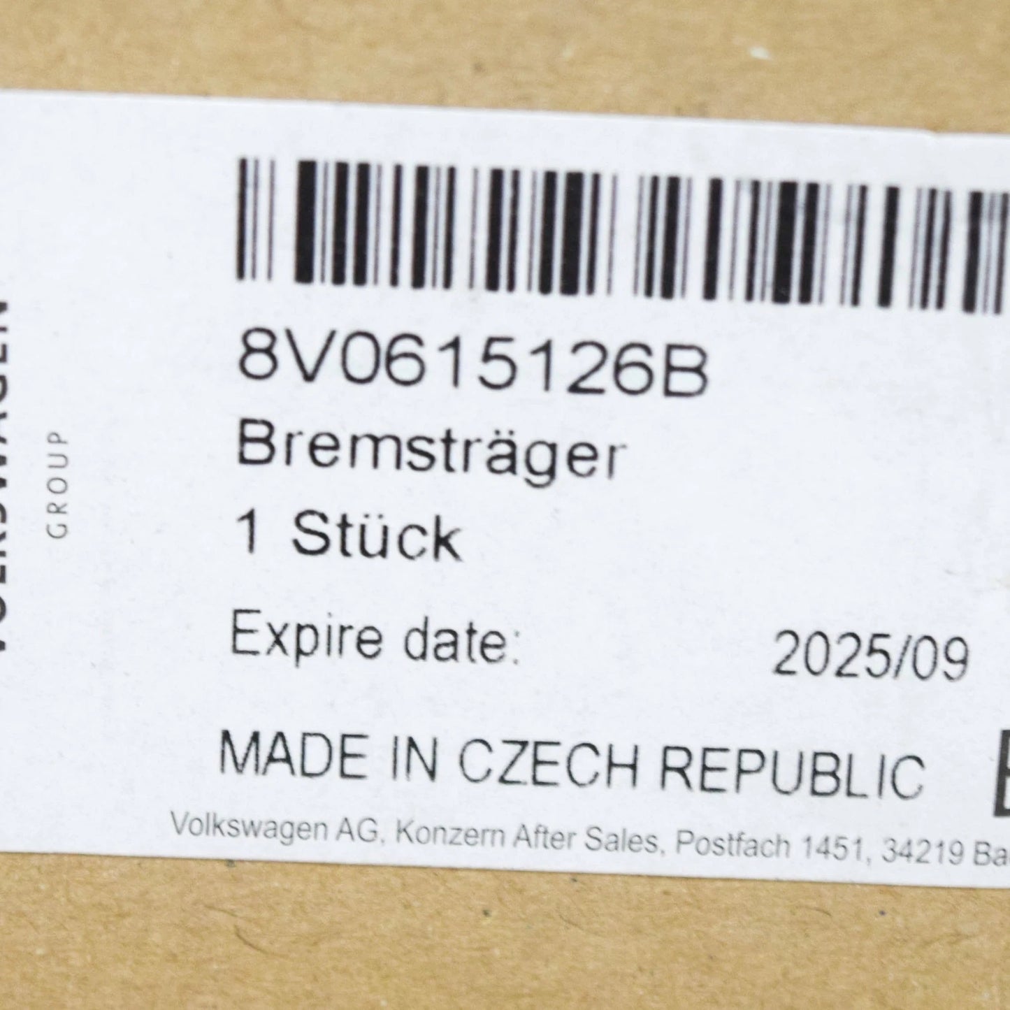 NEW AUDI A3 8V FRONT RIGHT BRAKE CALIPER CARRIER 8V0615126B ORIGINAL