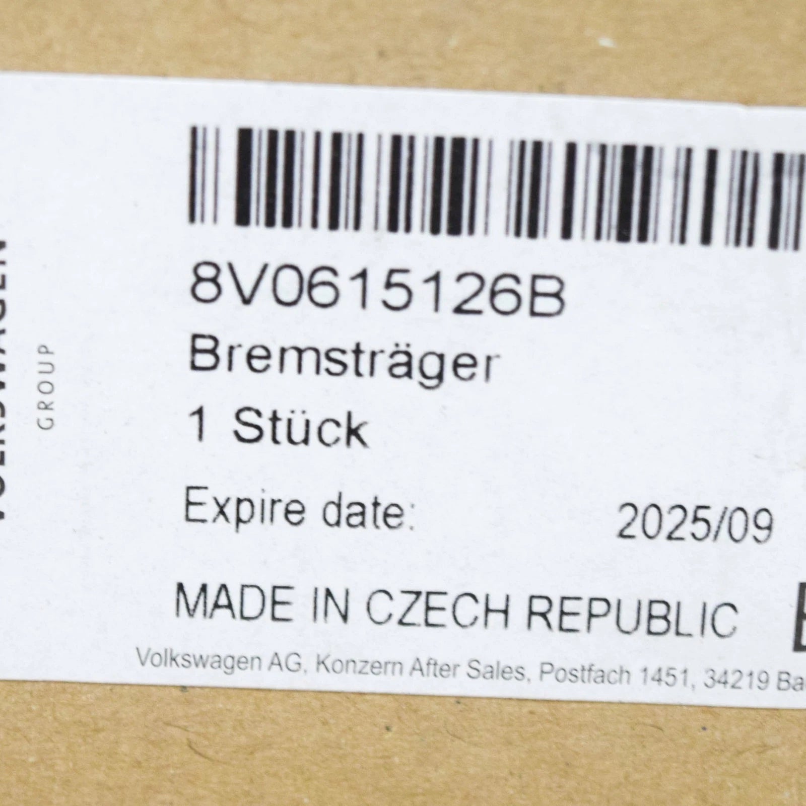 NEW AUDI A3 8V FRONT RIGHT BRAKE CALIPER CARRIER 8V0615126B ORIGINAL
