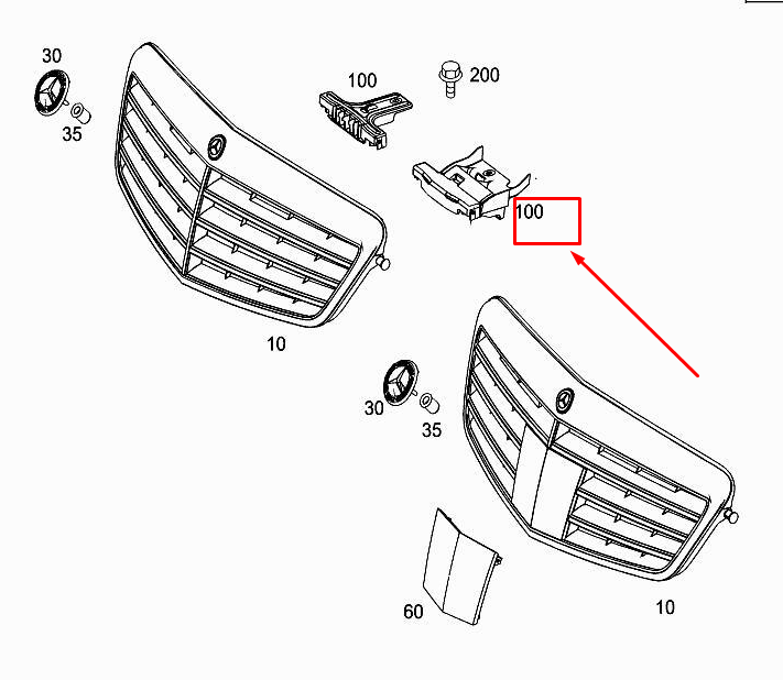 NEW MERCEDES-BENZ E W212 RADIATOR GRILLE HOLDER A2128850236 ORIGINAL