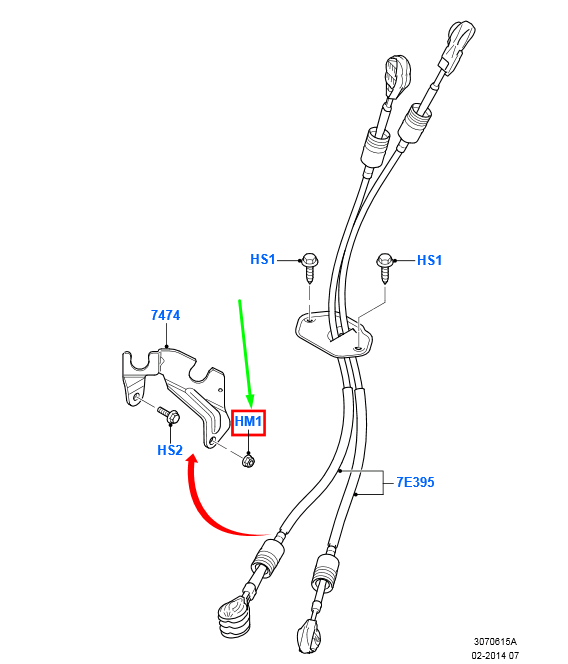 new ford transit mk3 gear change cable bracket nut w520112-s437 4522529 original