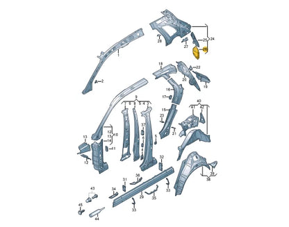 NEW AUDI Q5 FY 80A REAR LEFT UPPER QUARTER PANEL FILLER 80A803787ASTL ORIGINAL