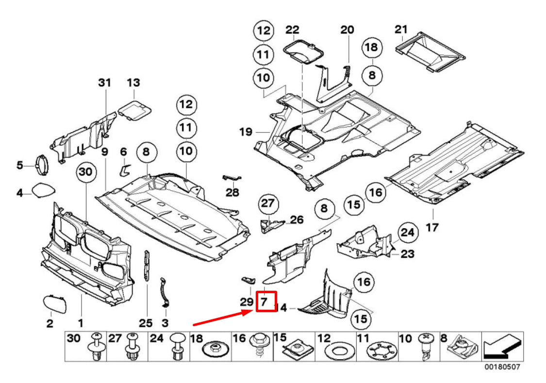 NEW BMW 5 E39 LATERAL LEFT ENGINE COMPARTM.SCREENING 8264399 51718264399