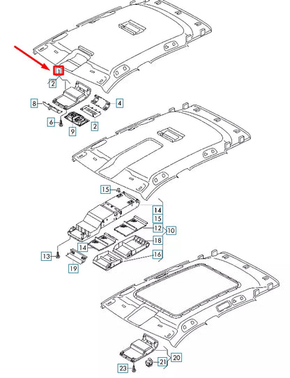 NEW VOLKSWAGEN ARTEON 3H7 ROOF CONSOLE TRAY 5G0868837RM5