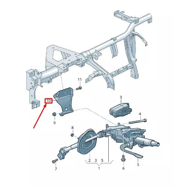 NEW VW TOUAREG 7P MK2 STEERING COLUMN BRACE RHD 7P0419293C