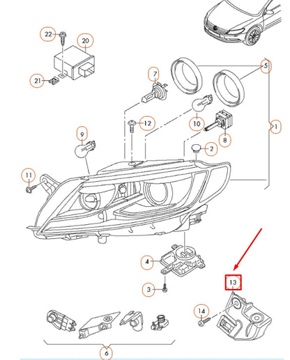 NEW VOLKSWAGEN CC FRONT RIGHT HEADLIGHT BRACKET MOUNT 3AA805300 ORIGINAL