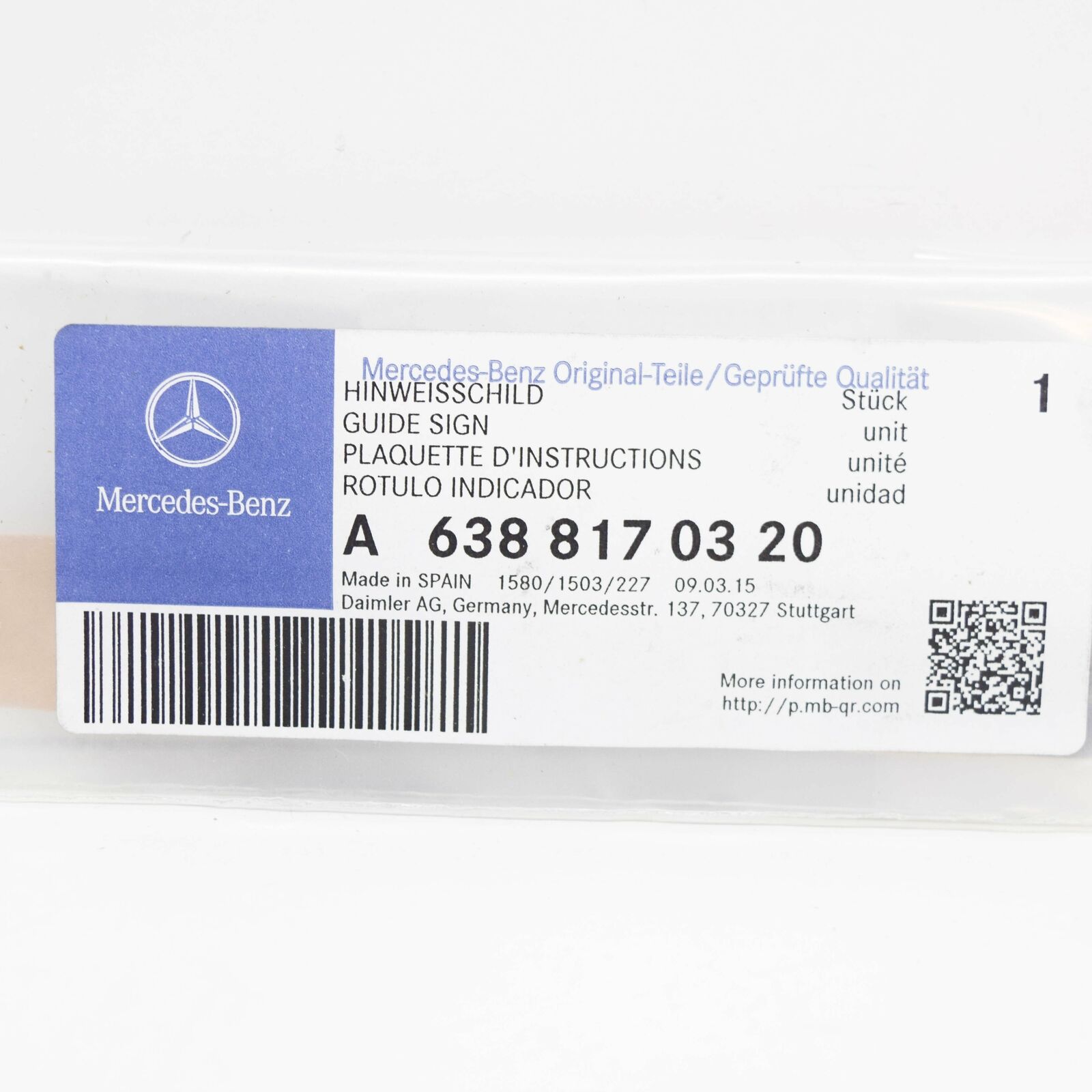 NEW MERCEDES-BENZ VITO W638 SIDE EMBLEM BADGE A6388170320 ORIGINAL