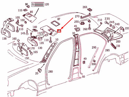 NEW MERCEDES-BENZ E W210 LEFT SUN VISOR A21081023107D84