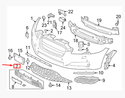 new jaguar xf x250 front bumper centre lower grille c2z13213 original