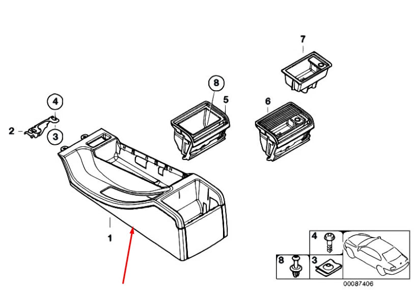 NEW BMW 3 E46 CENTER CONSOLE TRIM RHD 51168248521 8248521 ORIGINAL