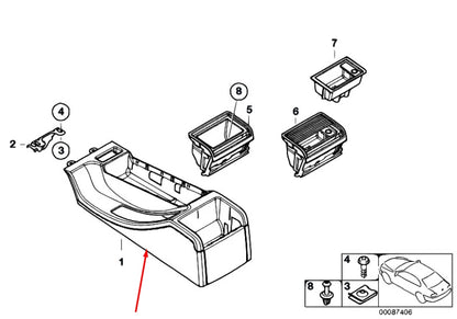NEW BMW 3 E46 CENTER CONSOLE TRIM RHD 51168248521 8248521 ORIGINAL