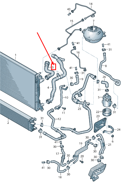 new audi q5 fy coolant hose with quick release coupling 80a122101bm original