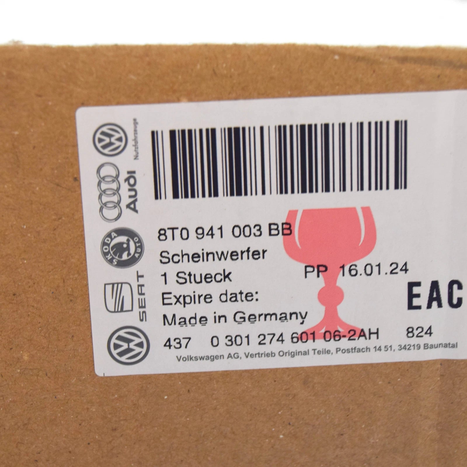 NEW AUDI A5 SPORTBACK 8T FRONT LEFT HEADLIGHT RHD 8T0941003BB ORIGINAL