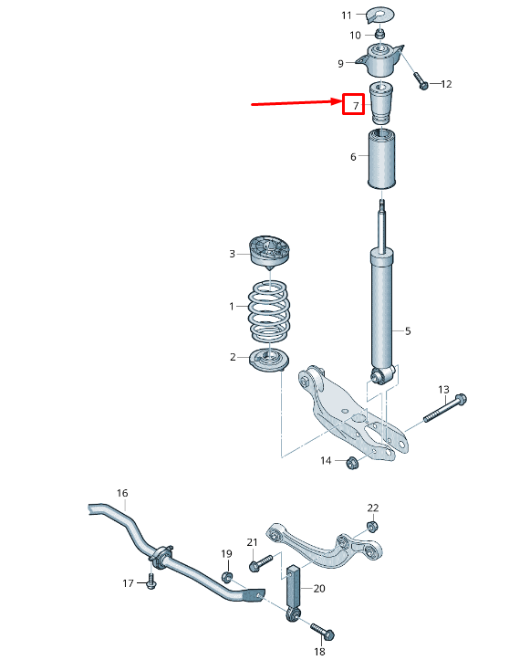 NEW AUDI A6 4A C8 REAR SHOCK ABSORBER JOUNCE BUMPER 8W0512131R ORIGINAL