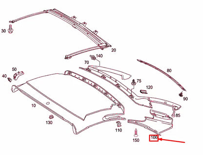 NEW MB SL R230 C-PILLAR INSIDE RIGHT TRIM A23079044457J93 ORIGINAL