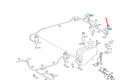 NEW MB C124 COUPE HEADLIGHT WASHER SPRAY NOZZLE RIGHT A12486016477007 ORIGINAL