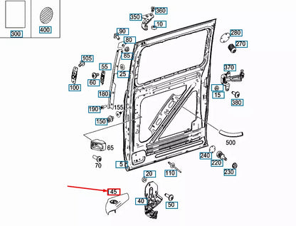 NEW MB VITO W447 RIGHT LOWER DOOR SLIDE MOLDING A44769801899051 ORIGINAL