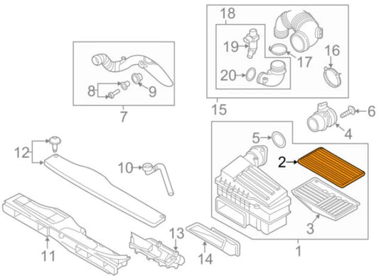 NEW VOLKSWAGEN GOLF MK7 AIR FILTER 5Q0129620C ORIGINAL